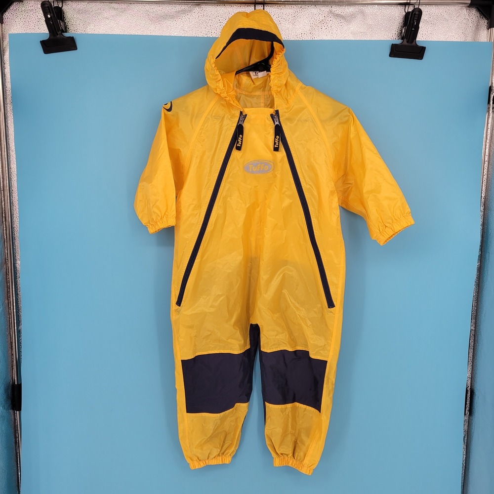 Tuffo Muddy Buddy Rain Suit Kids 18M Waterproof Yellow Hooded One-Piece Coverall